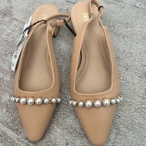 ***MOVING SALE*** Zara Beige Flats with Pearls